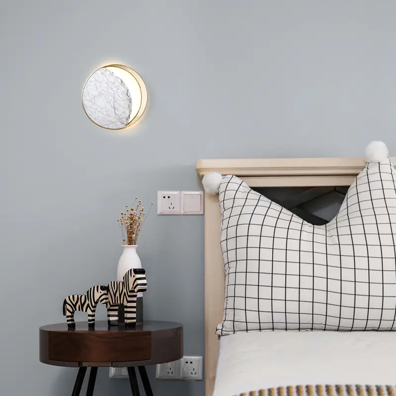 Marble Bedside LED Wall Lamp Creative Art