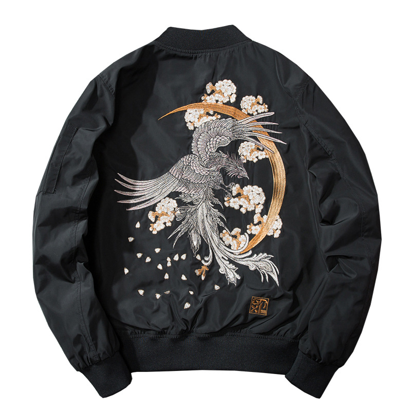 Phoenix Embroidery Air Force Pilot Jacket Men And Women Couples Baseball Uniform Jacket