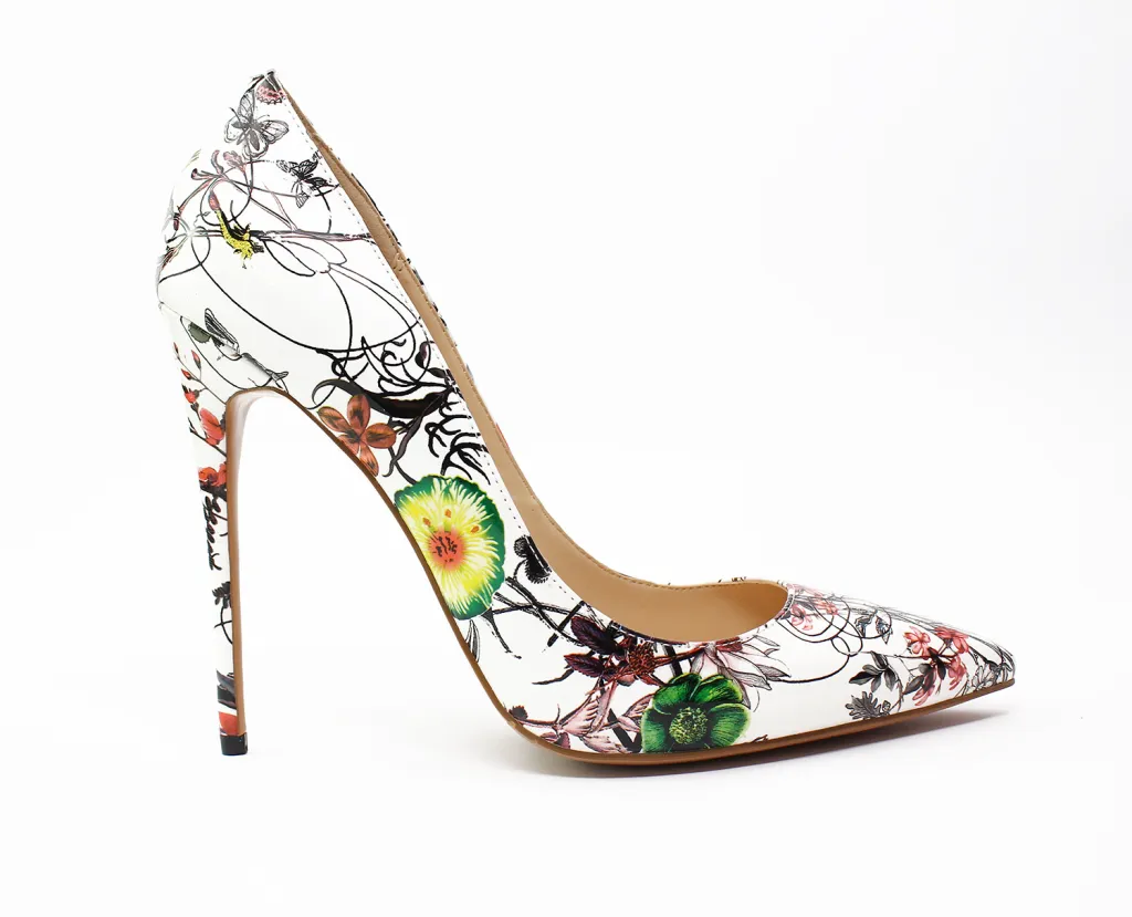 Flower Single Shoes Explosive Pumps - Blooming Flowers-39