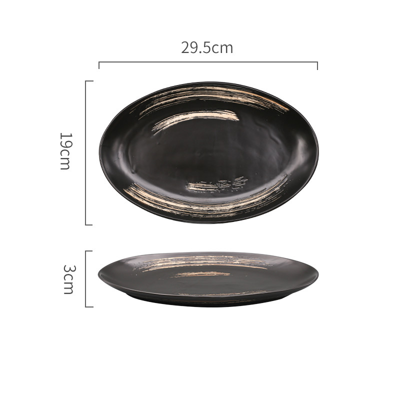 Japanese Restaurant Hand Painted Underglaze Creative Ceramic Household Tableware Black - Shop at LoveMi