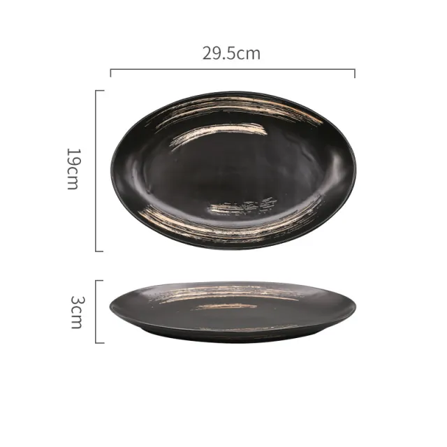 Japanese Restaurant Hand Painted Underglaze Creative Ceramic Household Tableware Black - Shop at LoveMi