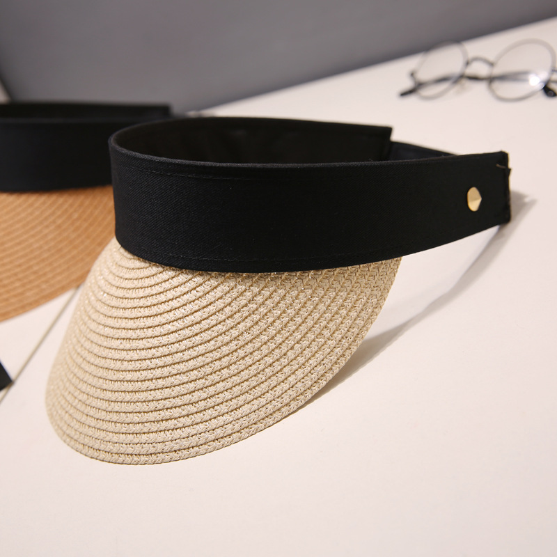 Summer Outdoor Sports Sun Straw Hat With Ponytail Hat