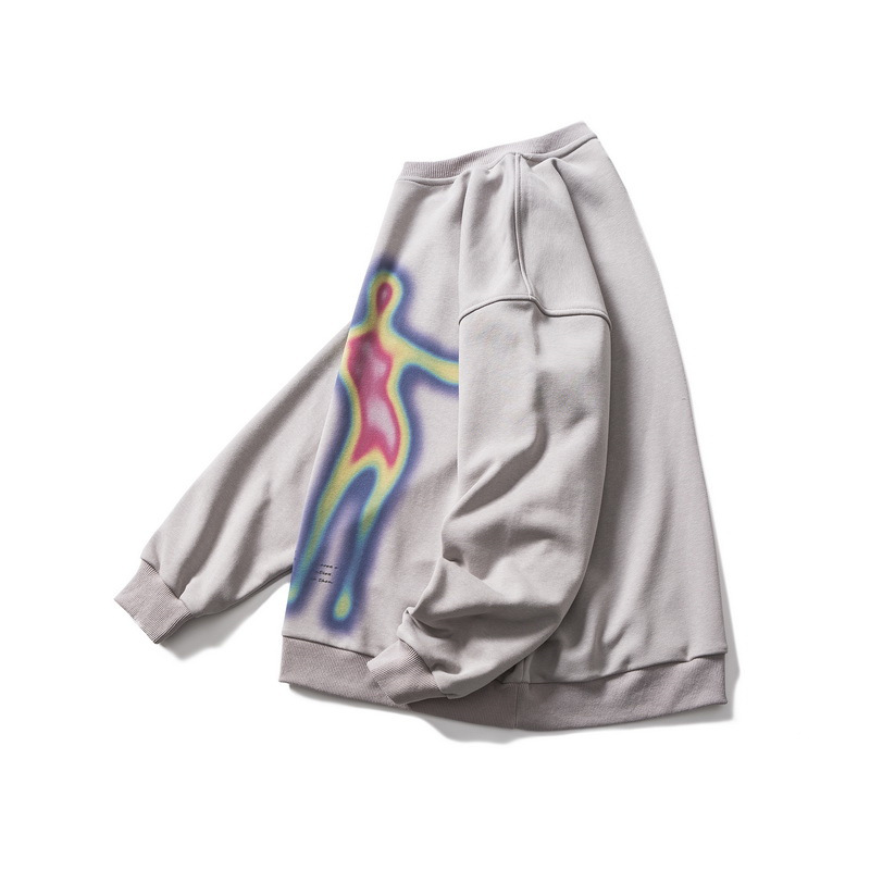  Spring National Tide Couple Loose Net Celebrity Portrait Pattern Printed Sweater