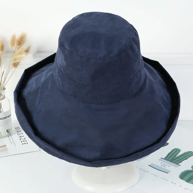 Net Celebrity Sunscreen Hat With Beige Big Eaves Navy A - Shop at LoveMi