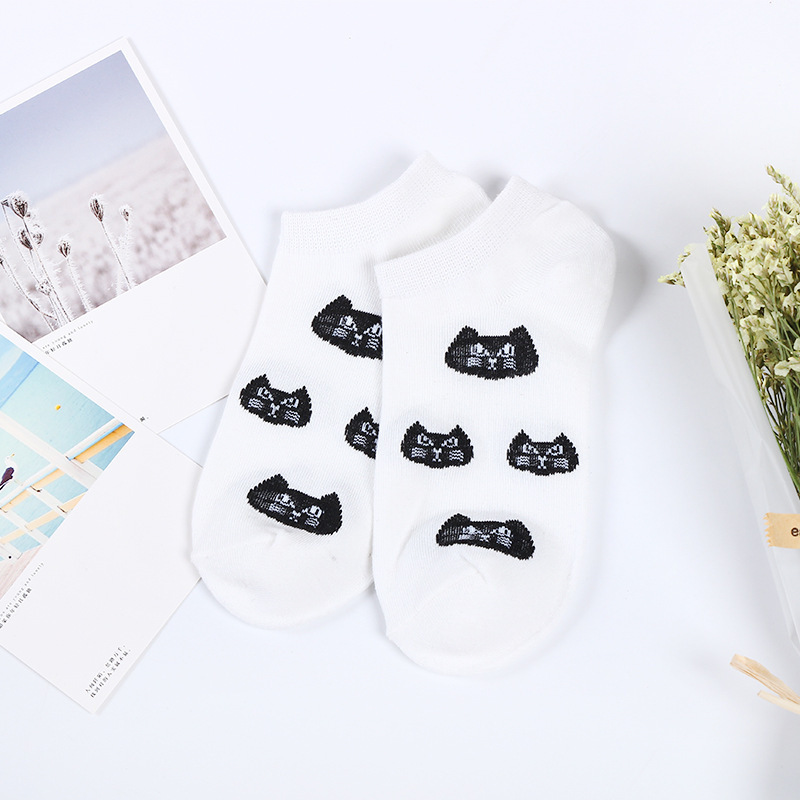 Title 1, Cute Black And White Cat Boat Socks Stockings