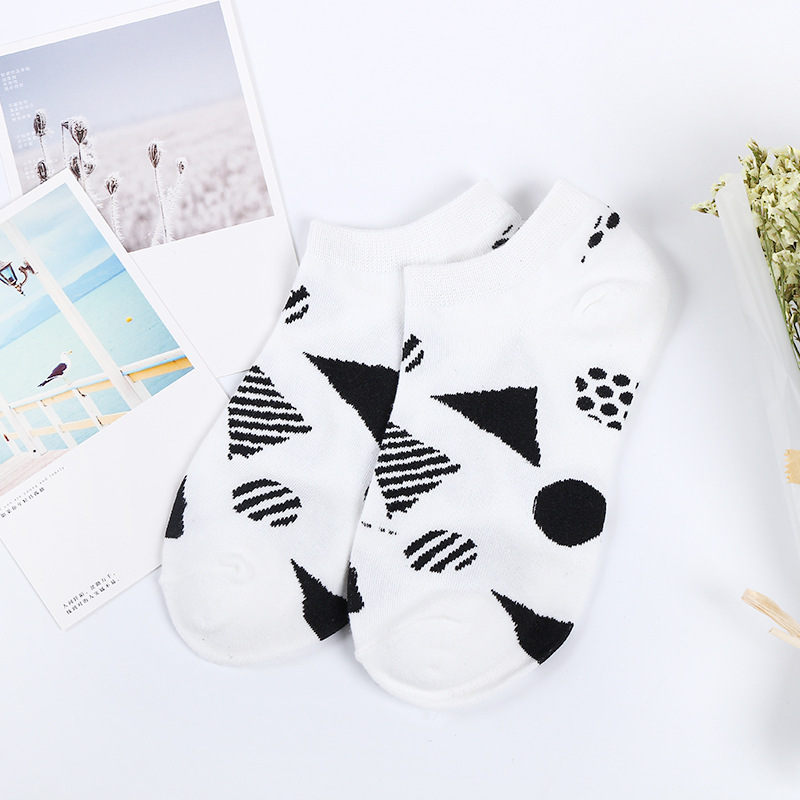 Title 5, Cute Black And White Cat Boat Socks Stockings