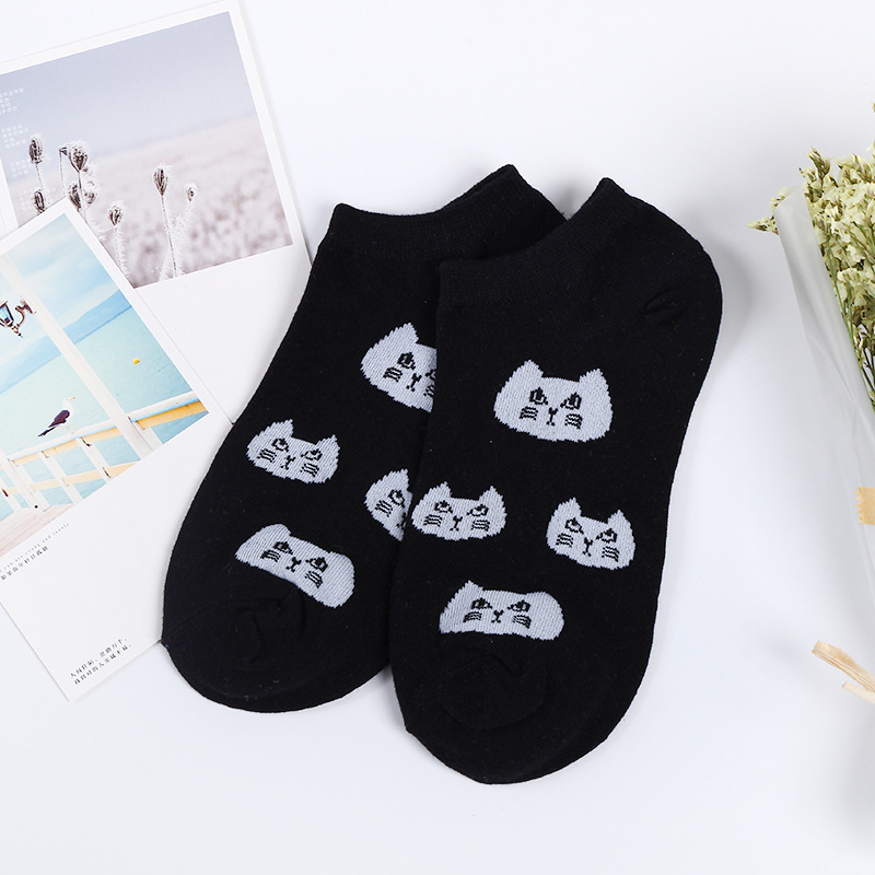 Title 2, Cute Black And White Cat Boat Socks Stockings