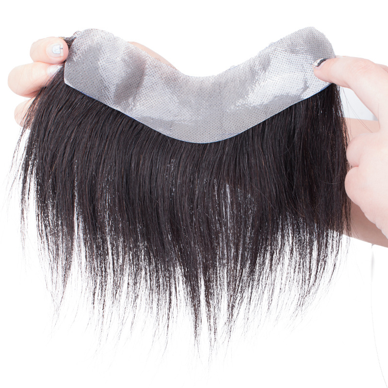 Hairline replacement, hand woven replacement hair piece, men's wig Vshaped 2X16 Hair Length15Cm - Shop at LoveMi