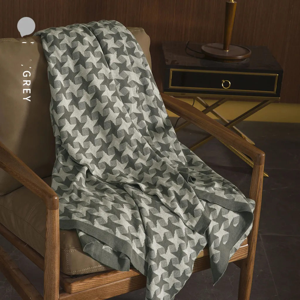 Northern Europe Wind Sand Hair Blanket Nap Blanket Single - Grey