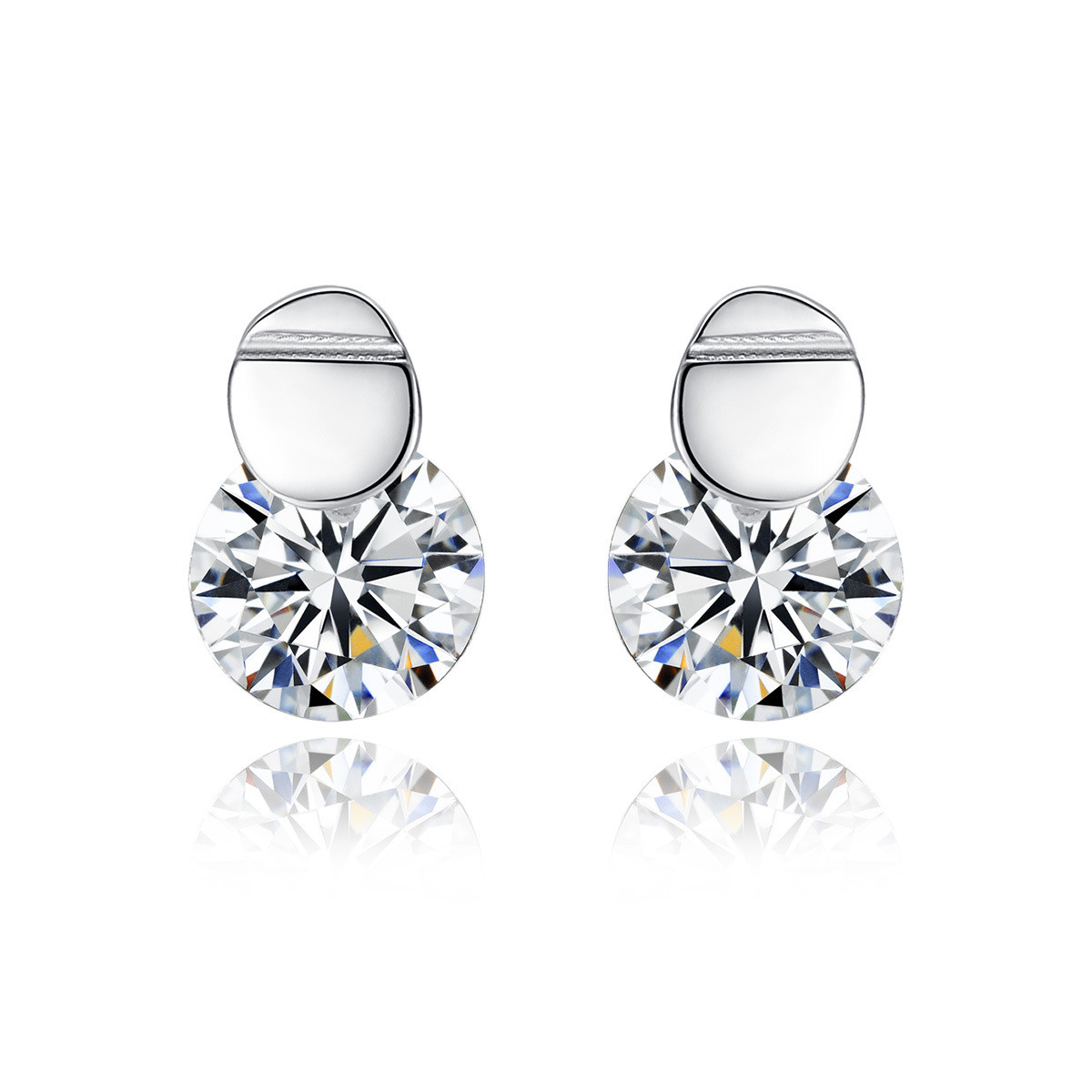 New S925 Silver Zircon Earrings Korean Style Simple Earrings