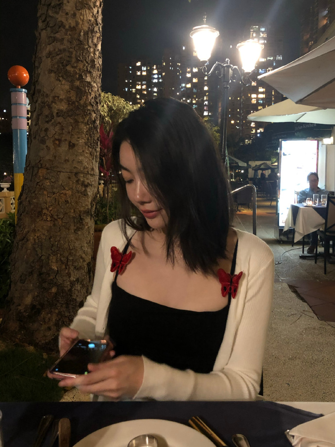 The Same Butterfly Embroidery Black All-match Suspender Skirt Vest Bag Hip Skirt