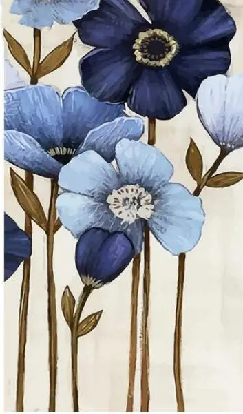 Blue Violet Flowers Digital Painting - Shop at LoveMi