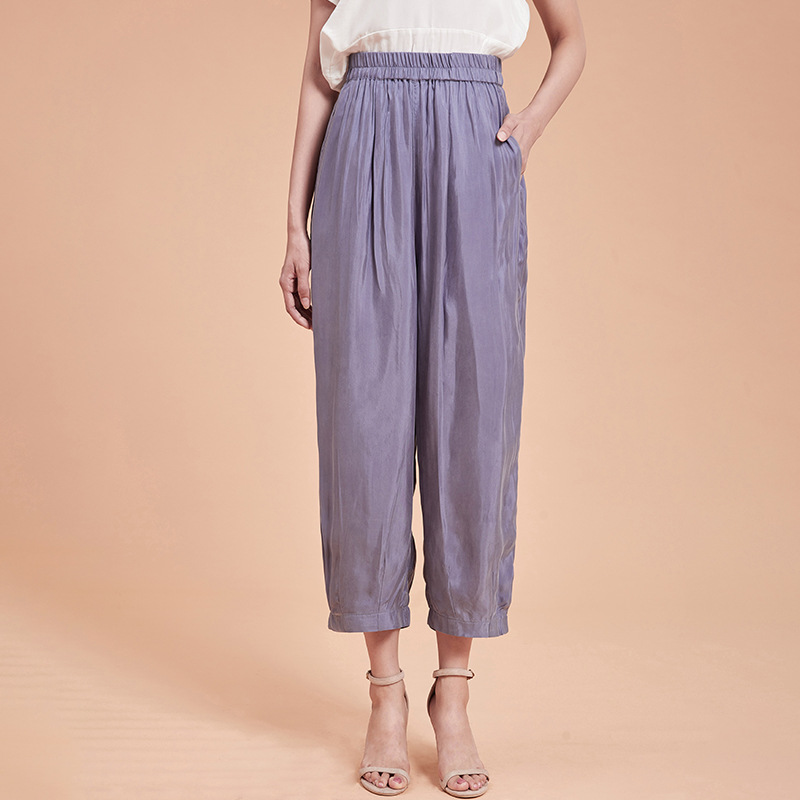 Draping Lantern Radish Wide-leg Cropped Trousers