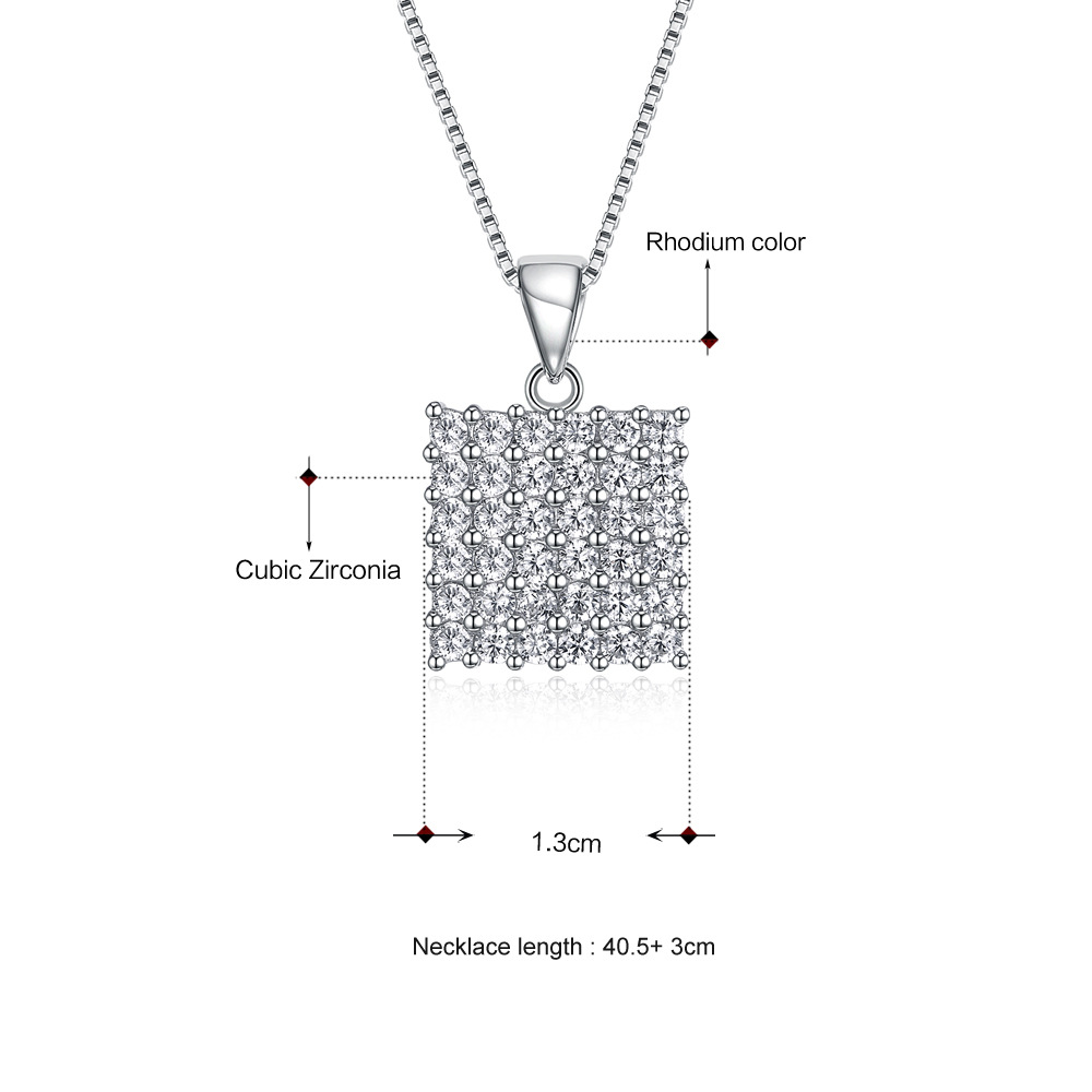 S925 Sterling Silver Micro-inlaid Zircon Pendant Box Chain