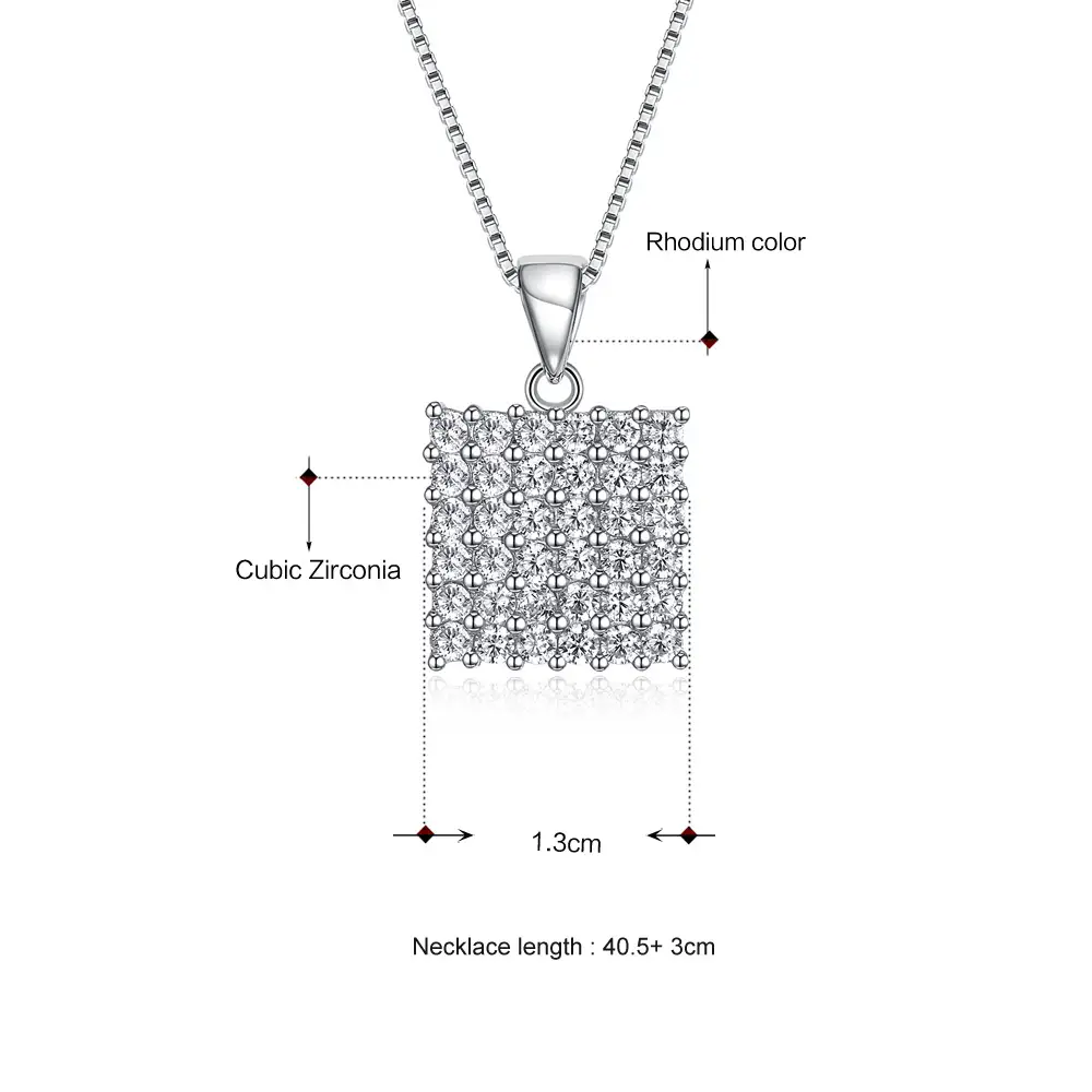 S925 Sterling Silver Micro-inlaid Zircon Pendant Box Chain