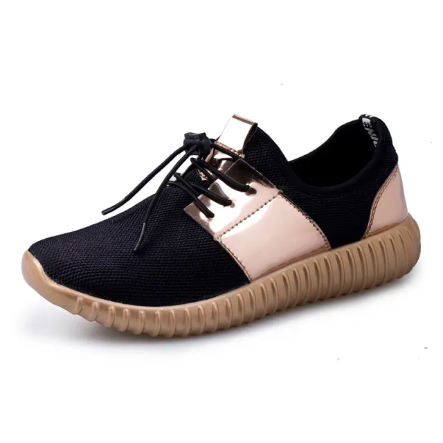 Spring And Summer Women'S All Match Breathable Casual Sneakers Gold - Shop at LoveMi