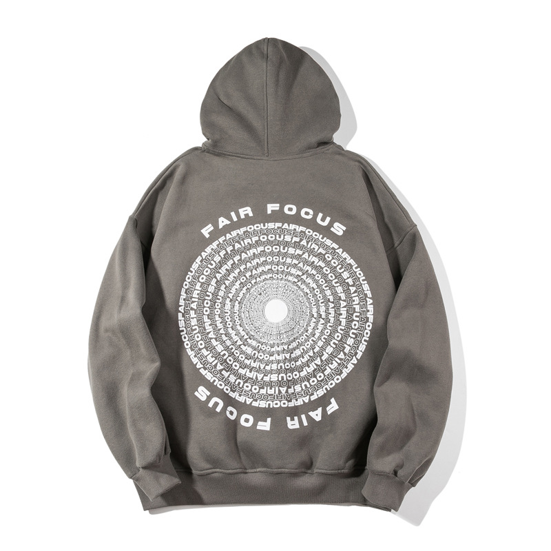 Gaojie Tide Brand Disc Letter Printing And Fleece Hooded Sweater