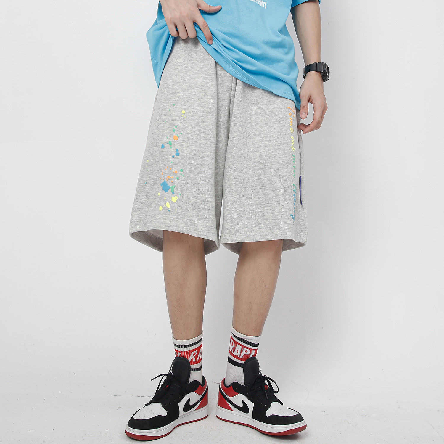 Printed Shorts Men's Summer Tide Brand Hip-hop Pants Casual Five-point Pants