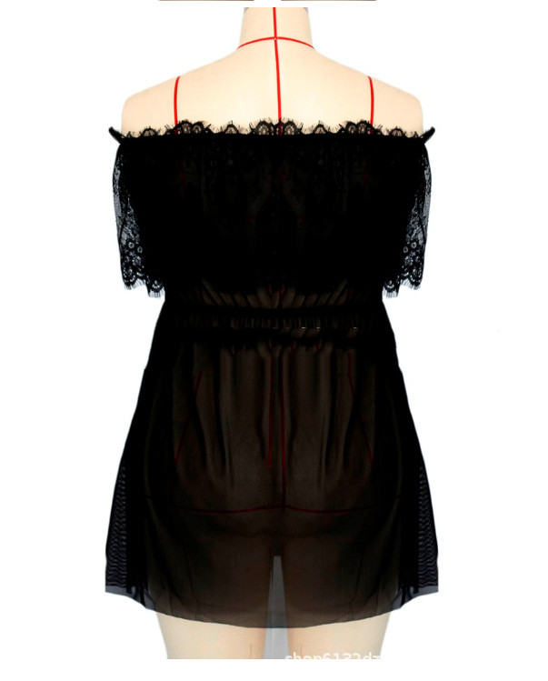 Title 5, Black Lace Semi-permeable Large Size Fat Woman ...