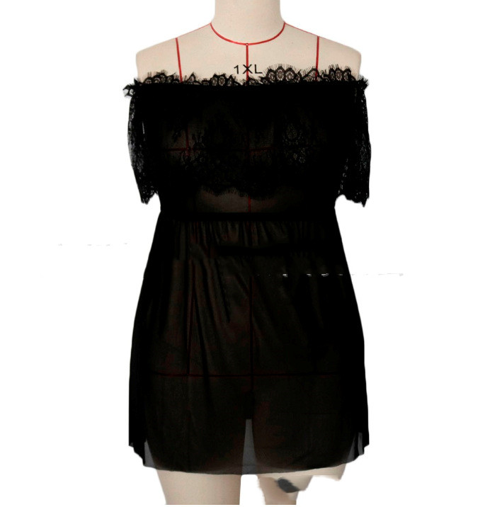 Title 2, Black Lace Semi-permeable Large Size Fat Woman ...