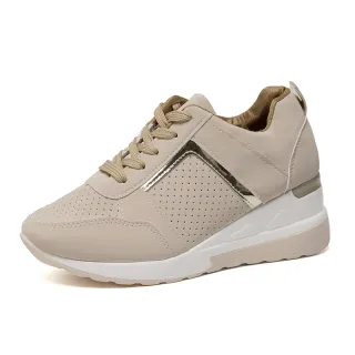 Sneakers Platform Wedge Heel Casual Shoes Lace-up Mesh Sneakers - Brown
