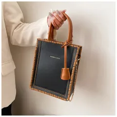 Material Package Made By Hand To Send Girlfriend Gifts Tote Bag Portable Female Bag Small Shoulder Messenger Bag - Black - View 1