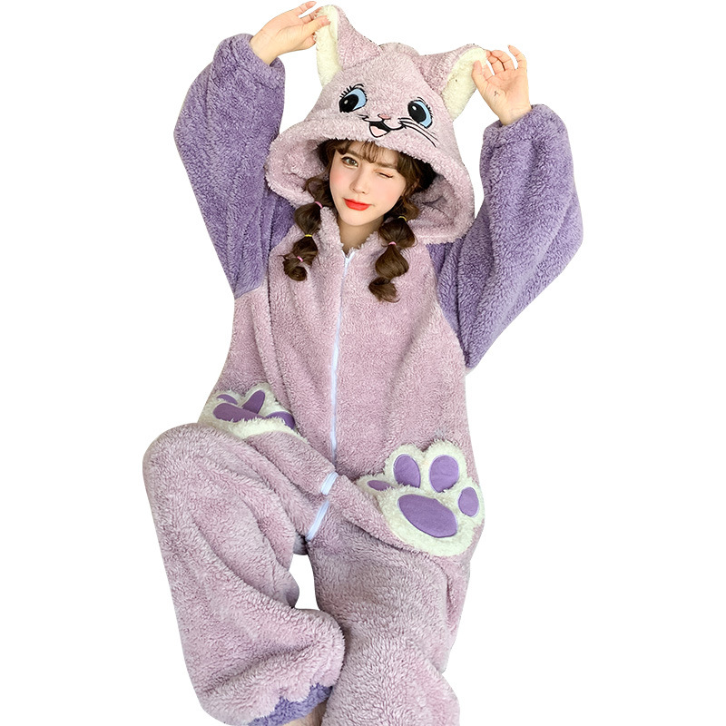 Title 4, Thick And Warm Cute Cartoon One-Piece Pajamas F...