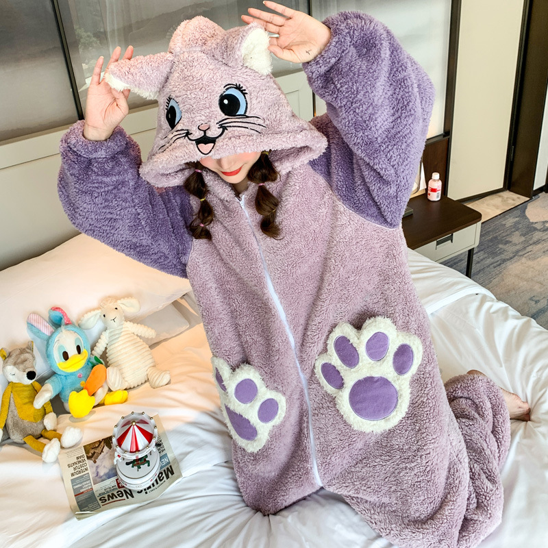 Title 5, Thick And Warm Cute Cartoon One-Piece Pajamas F...