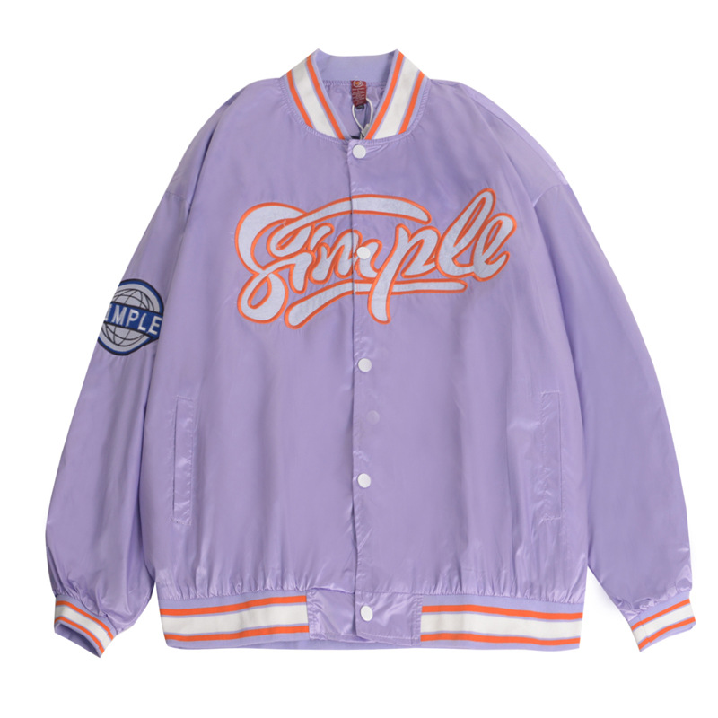 American Retro Alphabet Embroidery Baseball Uniform Jacket Male Hip-Hop Street Sports Harajuku Cardigan Jacket