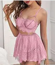 Thin Transparent Lace Suspender Sleeping Skirt Se Xy Lingerie Pink - Shop at LoveMi