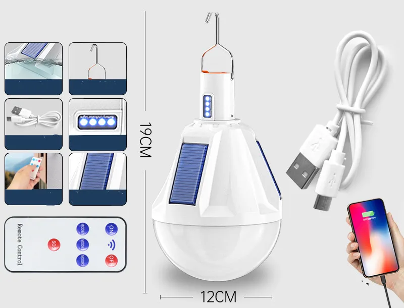 Rechargeable Bulbs Home Outdoor Super Bright Lighting Night Market – image 3
