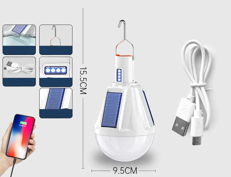 Rechargeable Bulbs Home Outdoor Super Bright Lighting