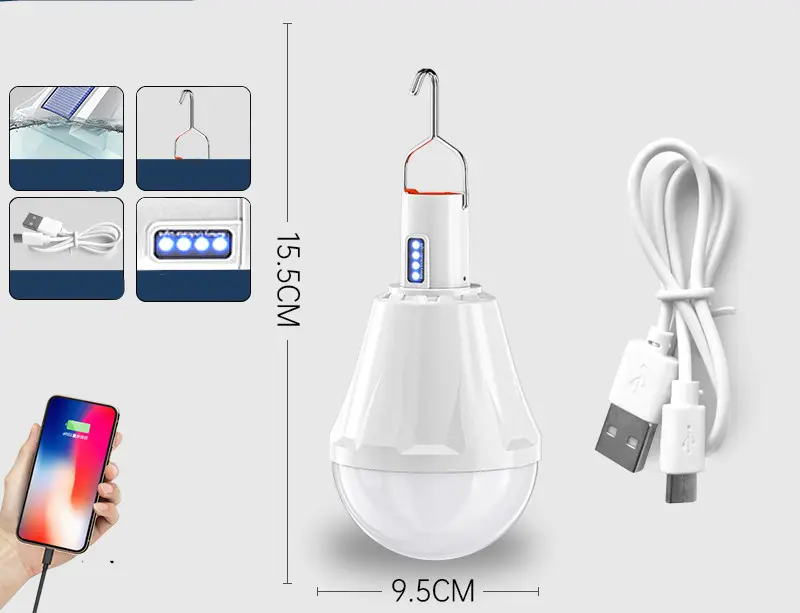 Rechargeable Bulbs Home Outdoor Super Bright Lighting