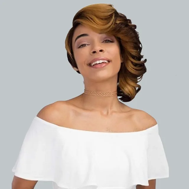 Color Display Forehead Fluffy Long Curly Hair Chemical Fiber Headgear Black - Shop at LoveMi
