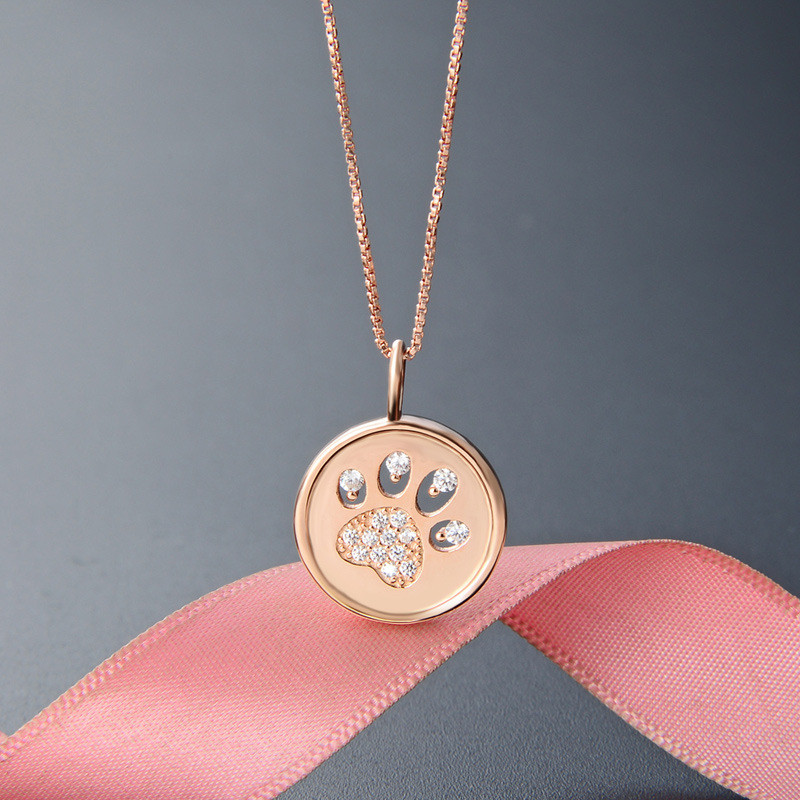 Rose Gold Zircon And Diamond Pendant