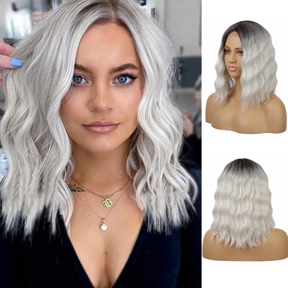 Wig Ladies Short Curly Hair Headgear Front Lace Wig