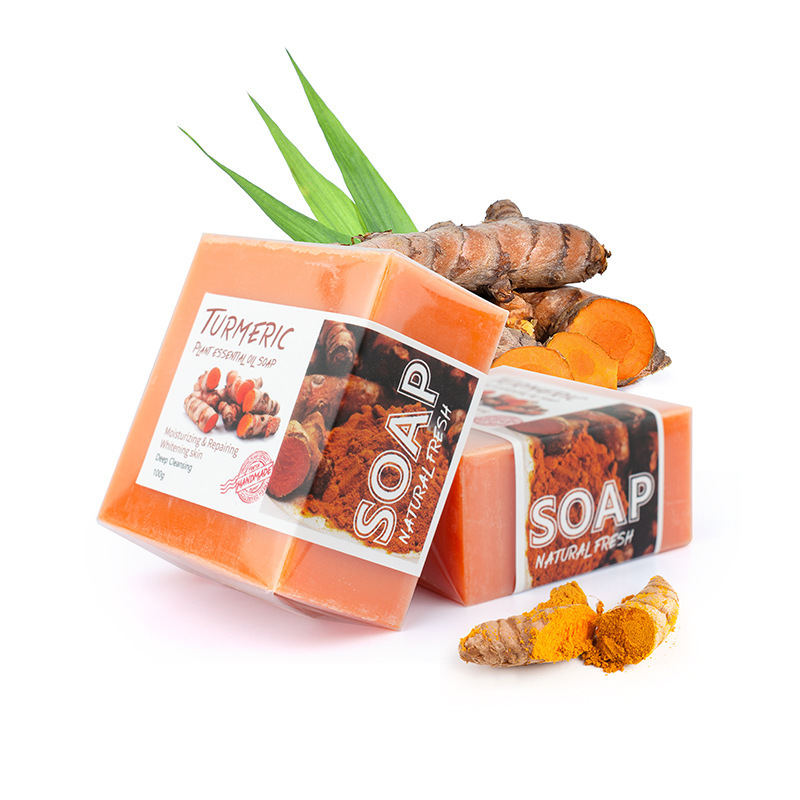 Turmeric Cube Soap with label