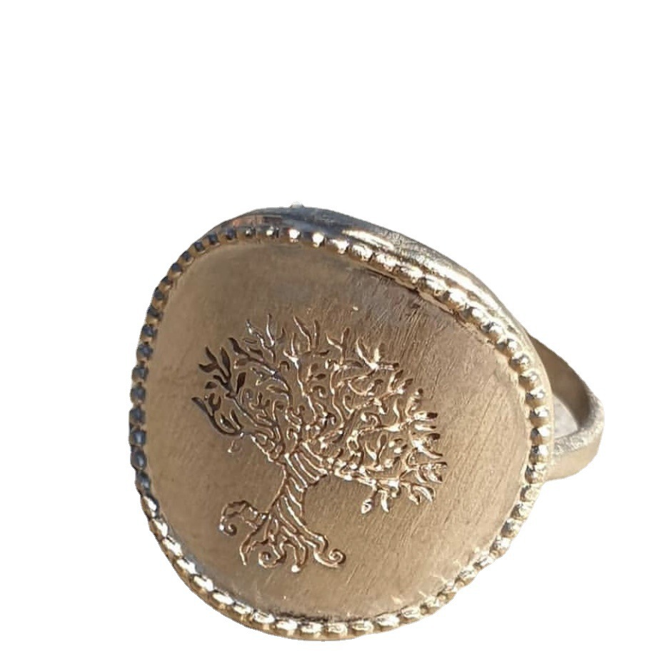 New Life Tree Shape Ring Venture Gold-plated Cartoon Ladies Ring