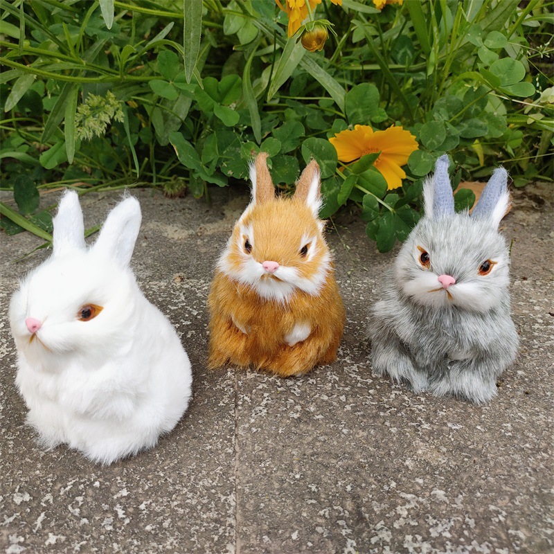 Desktop Decoration Simulation Rabbit Plush Toy
