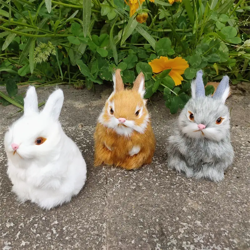 Desktop Decoration Simulation Rabbit Plush Toy