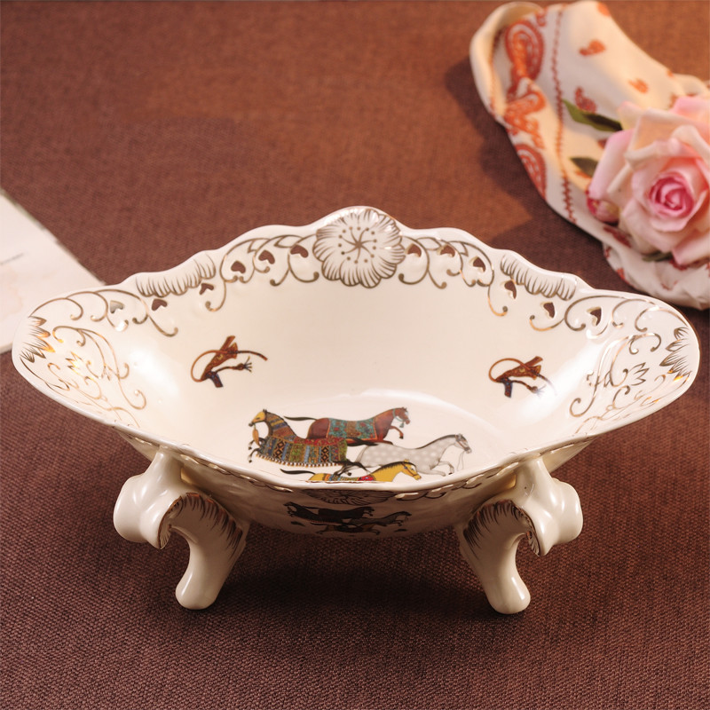 European-style Fruit Plate Set Modern Luxury Gift Ceramic