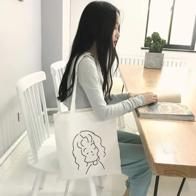 Simple Letter Printed Canvas Student School Bag Distribute Girls - Shop at LoveMi