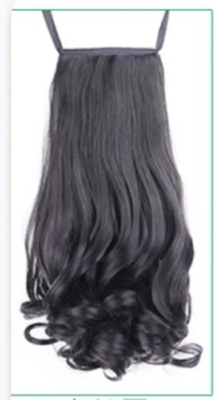 Lace Up Pear Flower Roll Big Wave Long And Short Ponytail Natural Color - Shop at LoveMi
