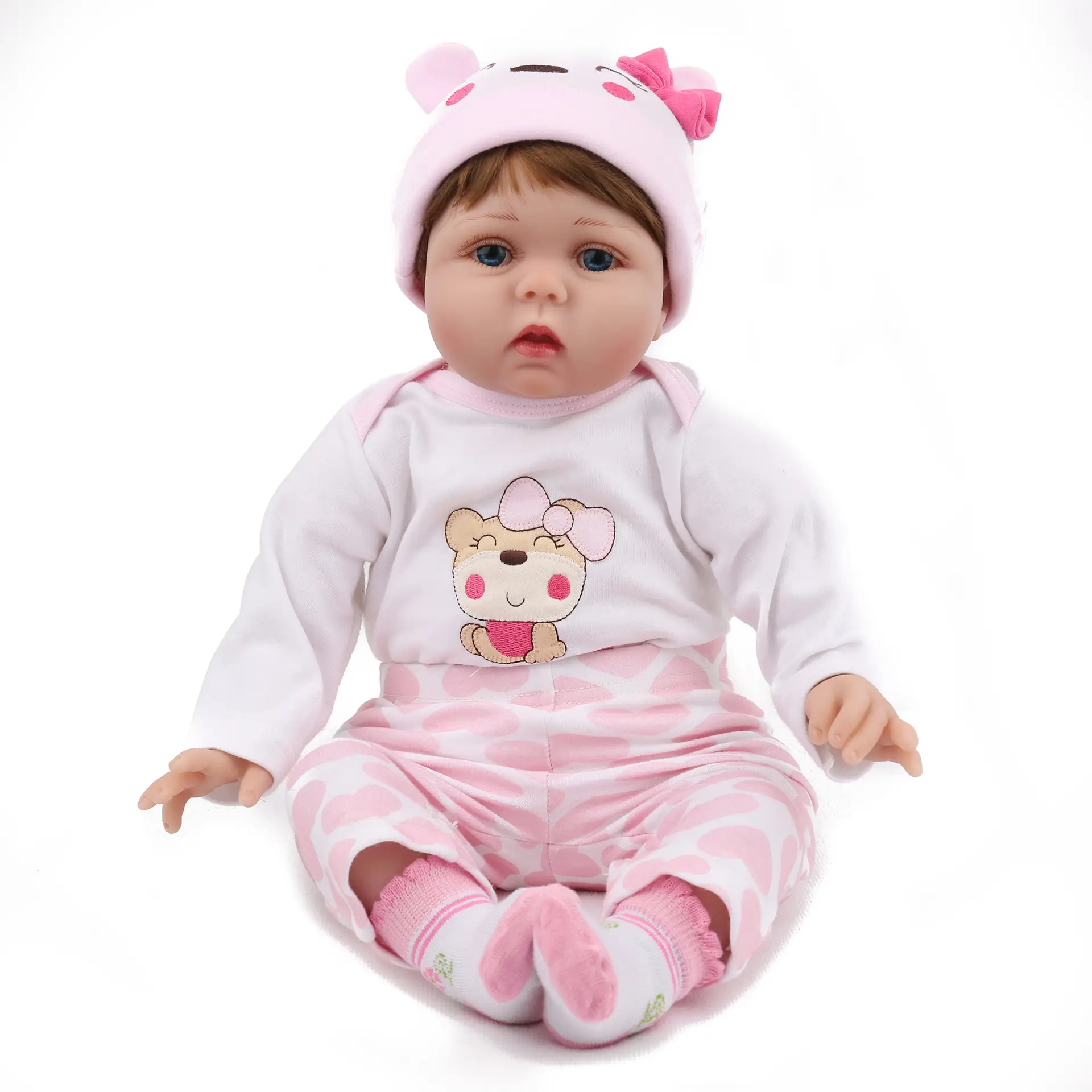 Simulation Rebirth Baby Doll Spot Straight Hair Ebayamazon Hot Selling Children's Birthday Surprise Gift Toy