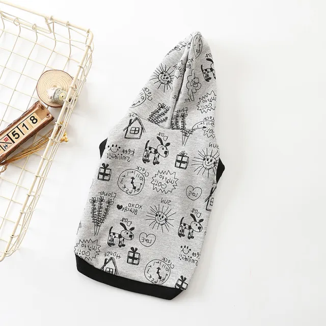 Cartoon Hooded Short sleeved Sweater Casual Cartoon Vest Grey - Shop at LoveMi