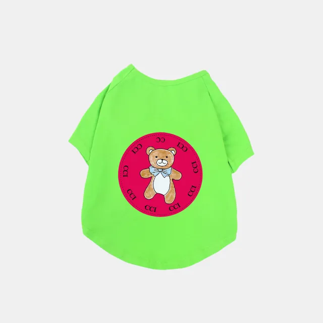 Pet Clothes Pure Cotton Stretch Thin T shirt Short Sleeve Green - Shop at LoveMi