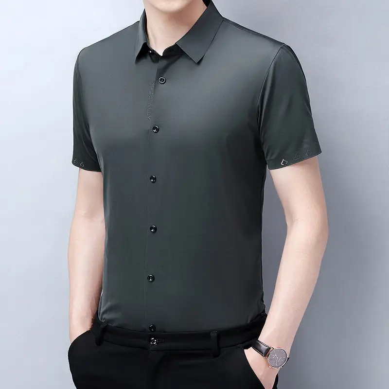 Summer Men's Lightweight Seamless Short Sleeve Shirt
