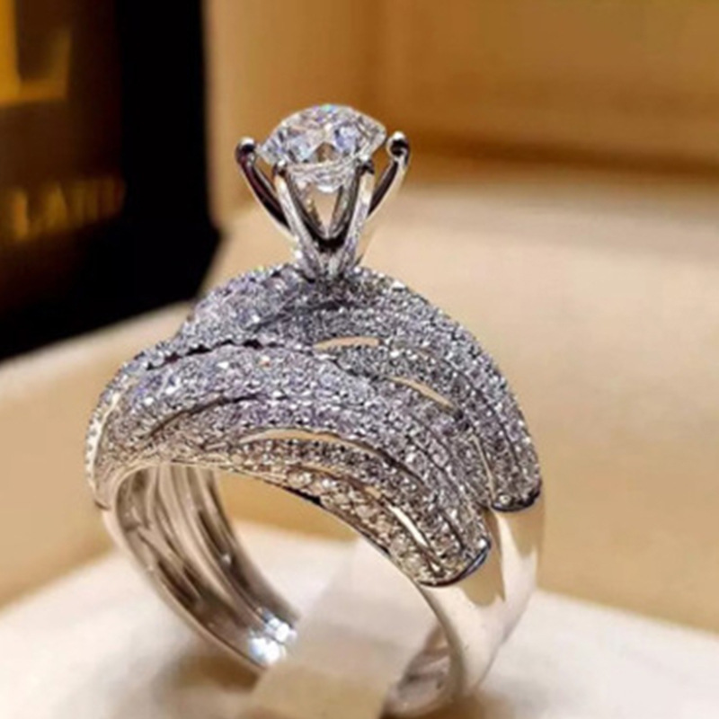 European And American Full Diamond Engagement Gift Set