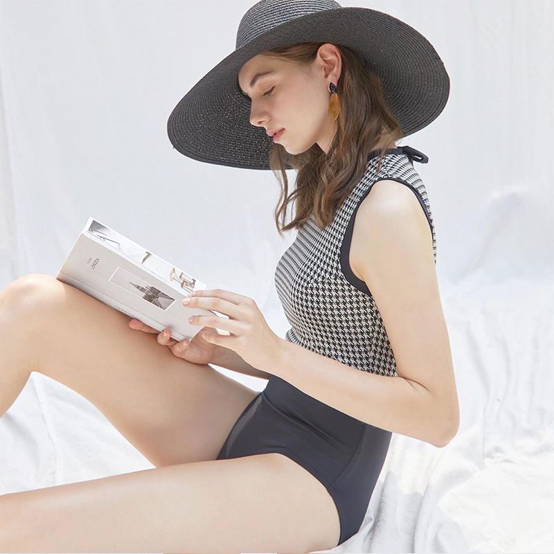 Retro Houndstooth One-piece Swimsuit