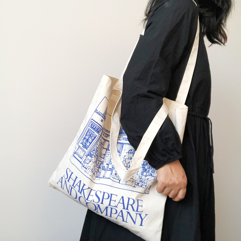 Eco-friendly Bag Thin Cotton Cloth Handbag Shoulder Bag Students